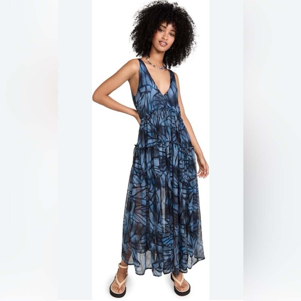 Free People Julianna Maxi Dress, Tiered Design, Boho, Cottage, Coastal SZ XS